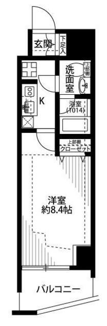 プレールドゥーク高円寺II(1K/4階)の間取り写真