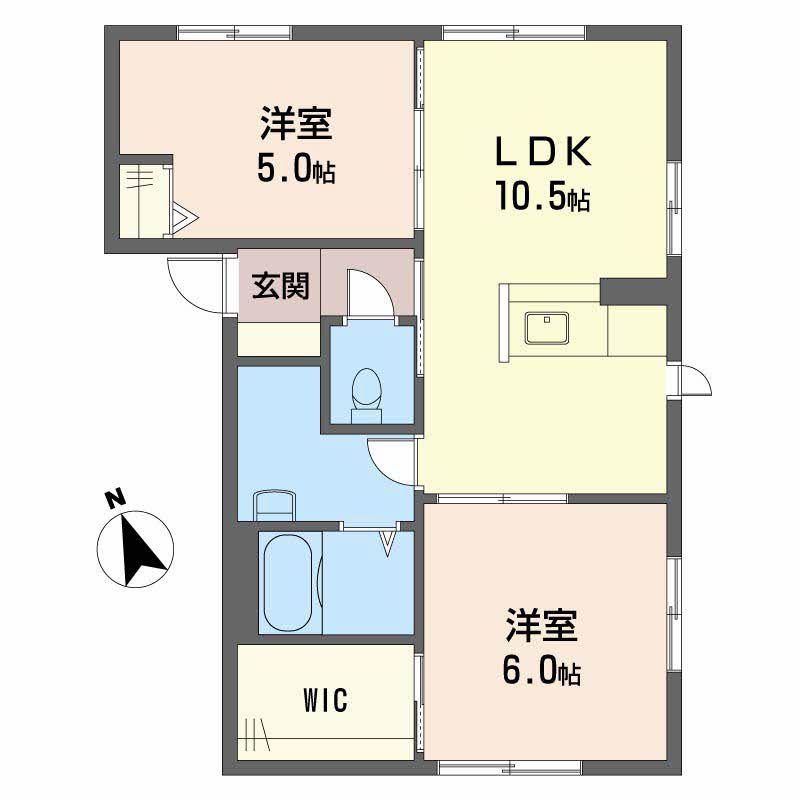 サンマリーナ(2LDK/1階)の間取り写真