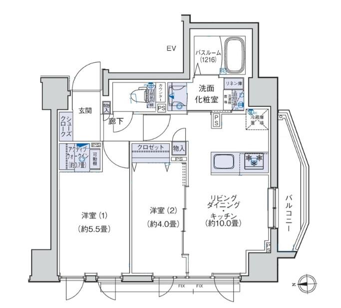 オーキッドレジデンス三ノ輪(2LDK/8階)の間取り写真