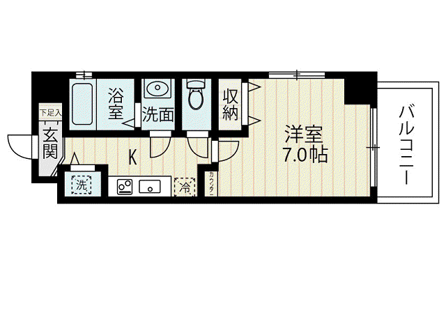 ESTRELA大楠(1K/5階)の間取り写真