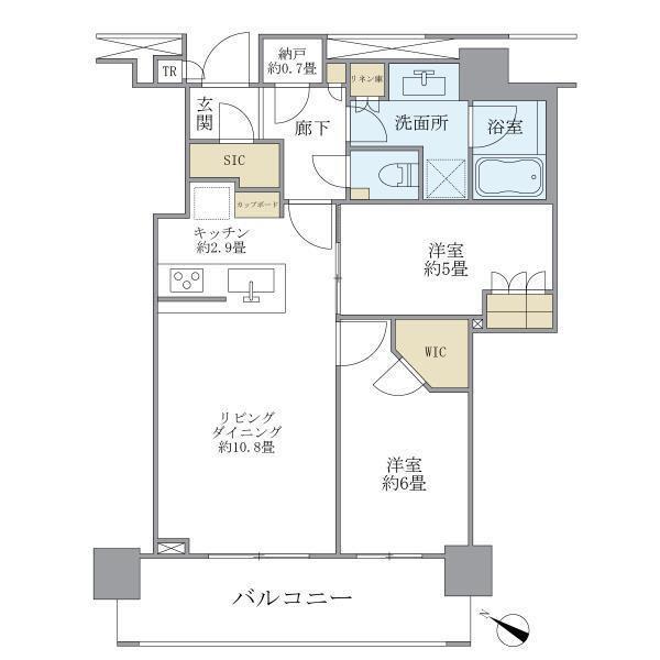 BRILLIA THE TOWER 東京八重洲アベニュー(2LDK/27階)の間取り写真