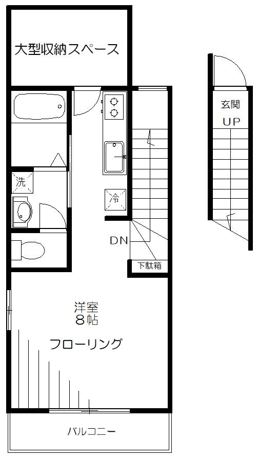 ルーチェ(1K/2階)の間取り写真