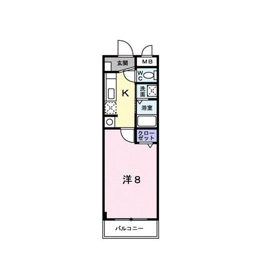 ハイツHIRO(1K/2階)の間取り写真