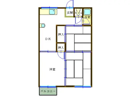 第2愛和荘(3DK/2階)の間取り写真