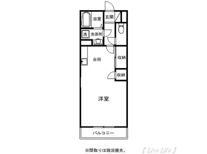 メゾンハラグチ(ワンルーム/3階)の間取り写真