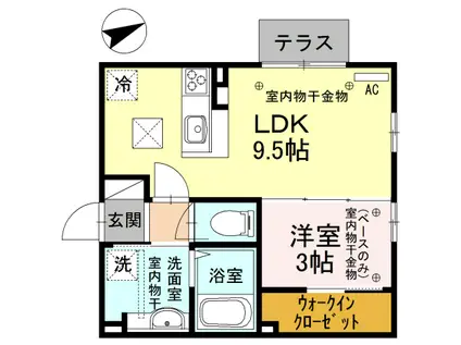 DH・エミング小松(1LDK/2階)の間取り写真