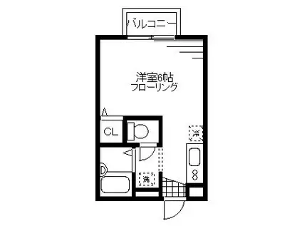 セーリオ(ワンルーム/2階)の間取り写真