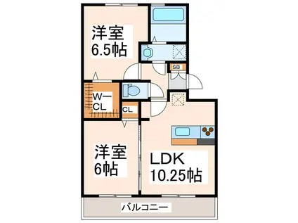 アークウィルII(2LDK/2階)の間取り写真