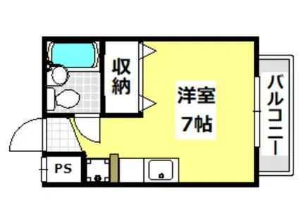 大住マンション(ワンルーム/3階)の間取り写真