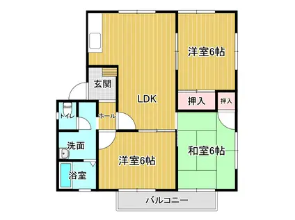 メゾン二神1-201号(3LDK/2階)の間取り写真