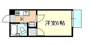 ゆめエリア II(1K/2階)の間取り写真
