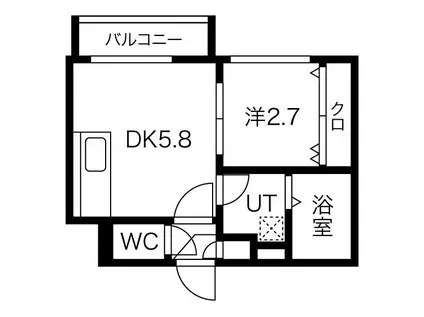POLARIS HIBARIGAOKA(1DK/1階)の間取り写真