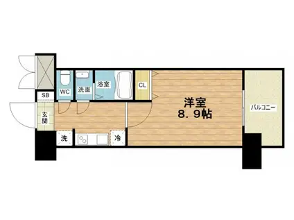 スプランディッド京橋イースト(1K/10階)の間取り写真