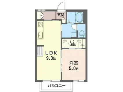 ハイツタチバナA(1LDK/2階)の間取り写真
