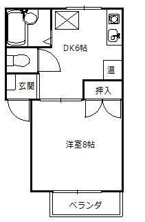 コーポアネシス(1DK/1階)の間取り写真