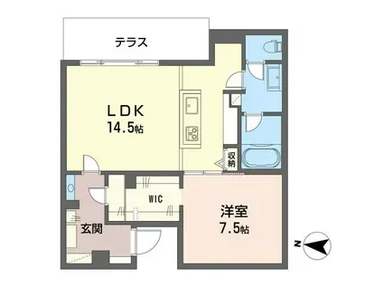 クオリスタ(1LDK/1階)の間取り写真