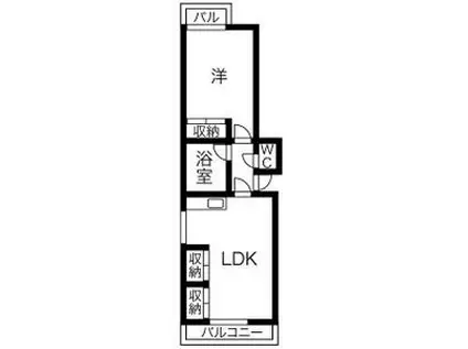 サンハイツ中駒(1LDK/3階)の間取り写真