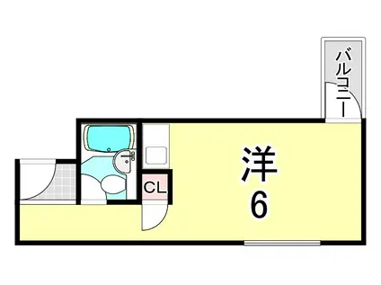 カルム甲子園(ワンルーム/5階)の間取り写真