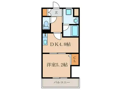 THE SQUARE PLATINAM RESIDENCE(1DK/8階)の間取り写真