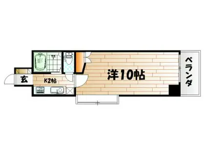 ウインズ三萩野(1K/6階)の間取り写真