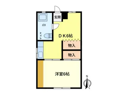 ニュー矢島マンション(1DK/3階)の間取り写真