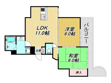 ファースト武庫之荘(2LDK/3階)の間取り写真