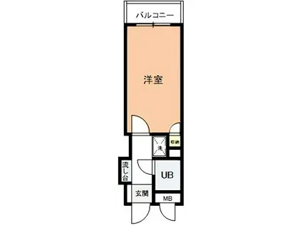 サニーサイド武蔵浦和(1K/3階)の間取り写真