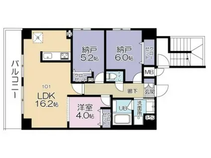 コンフォートスクエア川崎(1SLDK/1階)の間取り写真