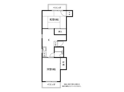 コーポ高山(2K/3階)の間取り写真
