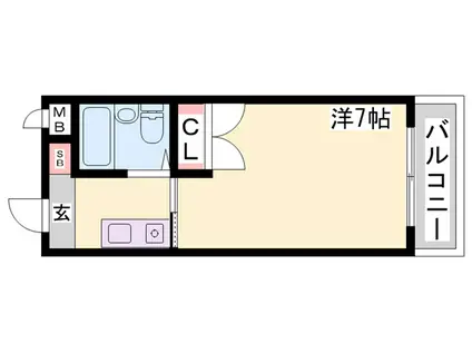メゾン・ド・六甲パートⅤ(1K/3階)の間取り写真