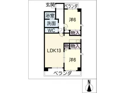 パストラーレ(2LDK/3階)の間取り写真