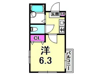 18KASUGANO(1K/4階)の間取り写真
