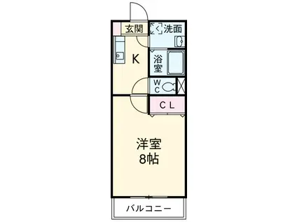 東武東上線 成増駅 徒歩13分 4階建 築12年(1K/4階)の間取り写真