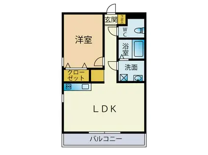 ディアコーポ大保(1LDK/2階)の間取り写真