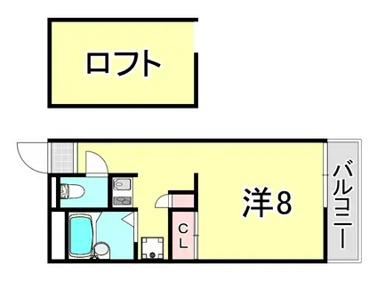 レオパレスエスパシオ21A(ワンルーム/3階)の間取り写真