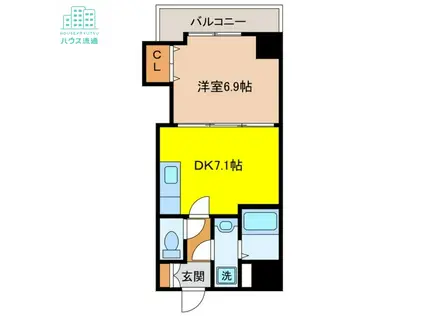 エススリーでじま(1DK/6階)の間取り写真