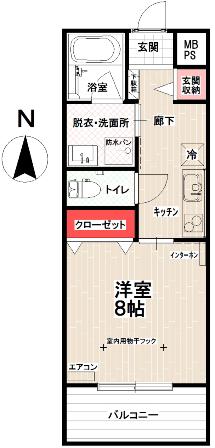 グランデ レガーロ(1K/1階)の間取り写真