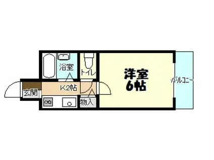 メルカード弐番館(1K/3階)の間取り写真