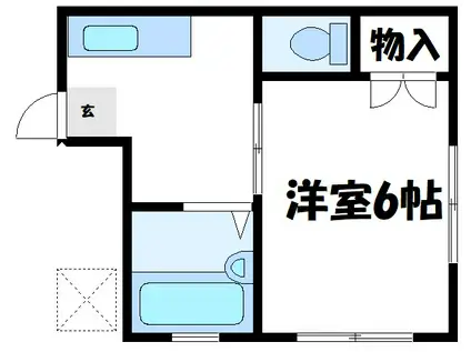 岩井マンション(1K/3階)の間取り写真