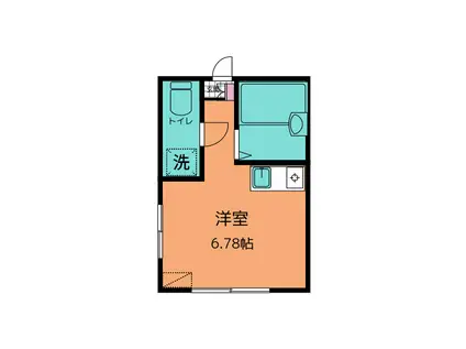 METIS矢部(ワンルーム/2階)の間取り写真