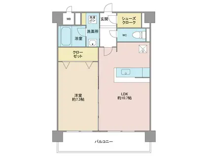 リビオン千代町(1LDK/5階)の間取り写真