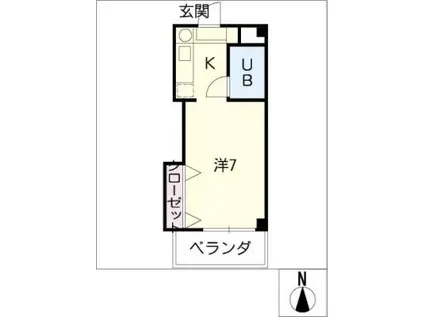 ペルテ旭(ワンルーム/2階)の間取り写真