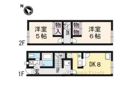 レオパレスJYプレミアム(2DK/1階)の間取り写真