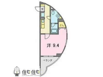 メゾン ド セリーヌ(1K/3階)の間取り写真