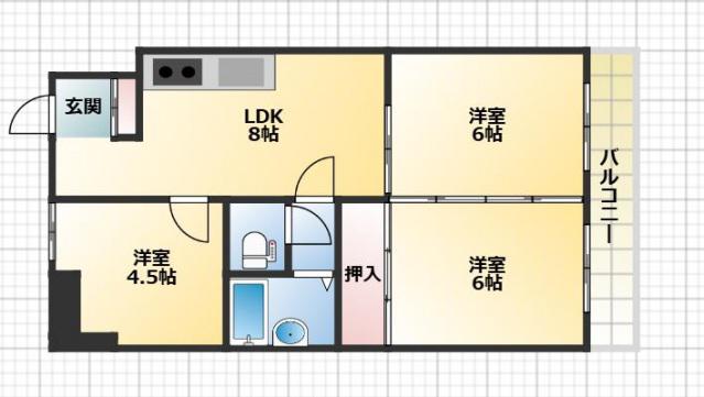 マサモト本社ビル(3LDK/4階)の間取り写真