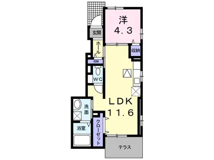 サーレ・学園前II(1LDK/1階)の間取り写真