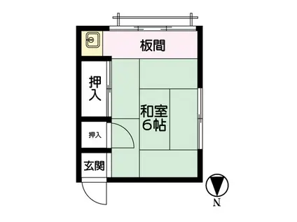 片平アパート(1K/2階)の間取り写真