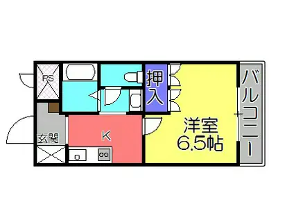 キャンディ・ポット(1K/2階)の間取り写真