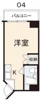 オレンジハウス(ワンルーム/9階)の間取り写真