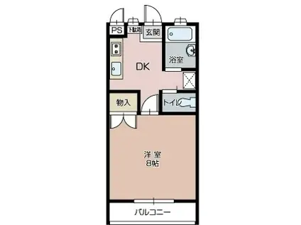 ロイヤルベル B(1DK/1階)の間取り写真
